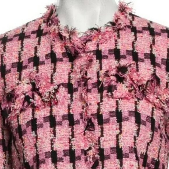 Moschino HOUNDTOOTH TWEED JACKET PINK 4 Dynasty Private Circus Fallon Carrington - Picture 12 of 13